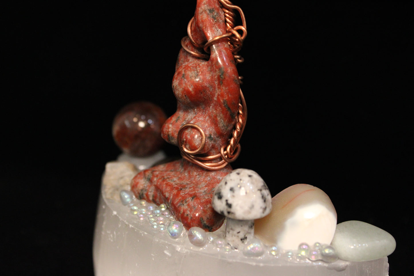 Selenite Cresent Moon Peach Tree