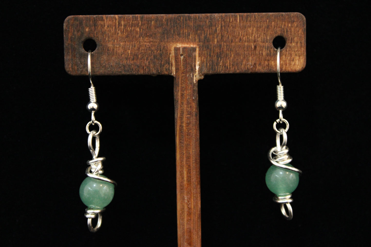 Green and Silver Earrings