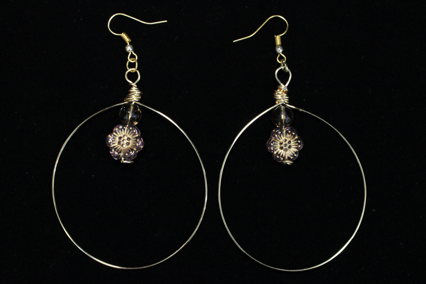 Flower Hoop Earrings