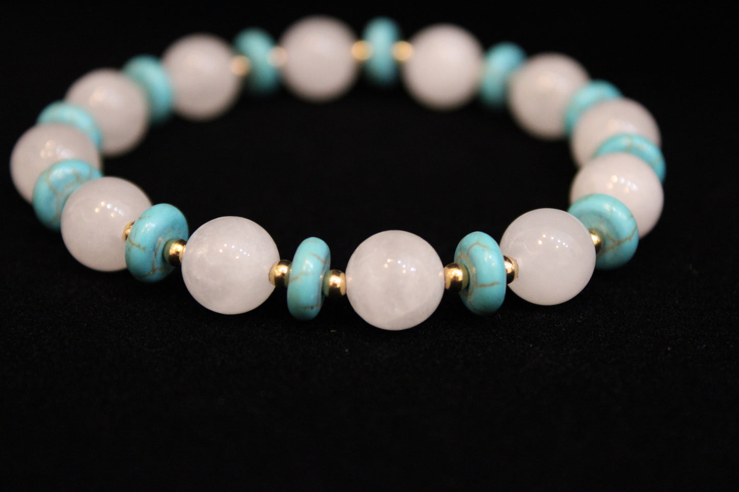 Turquoise and White Jade Bracelet
