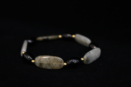 Serpentine and Black Onyx Bracelet