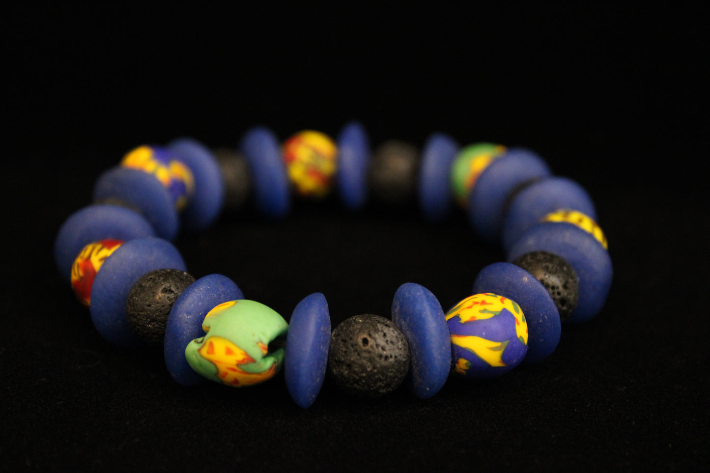 Volcano & African Glass Bracelet