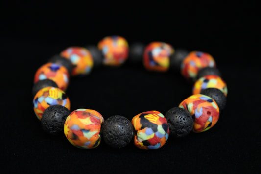 Volcano & African Glass Bracelet