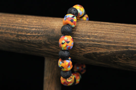 Volcano & African Glass Bracelet