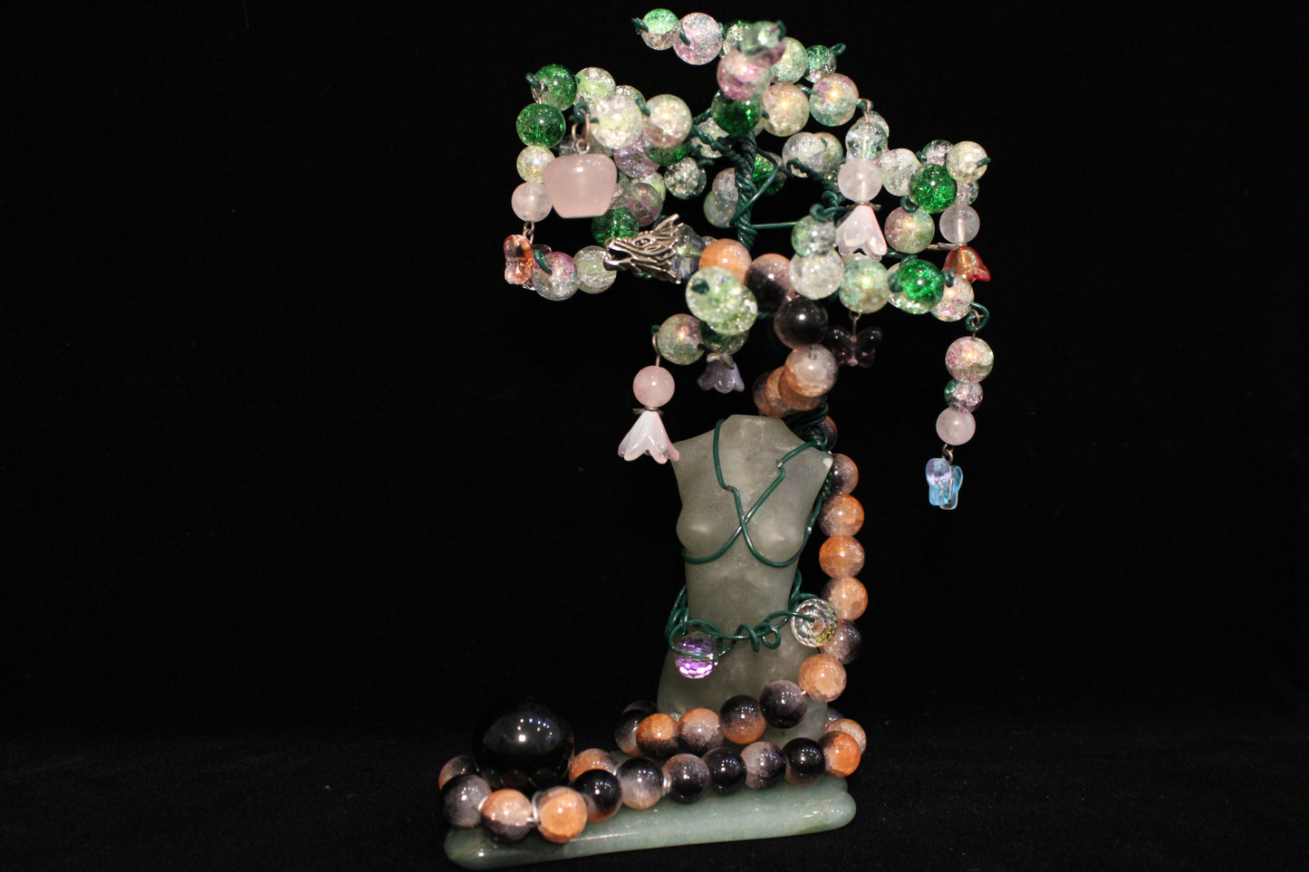 Prehnite Goddess Tree w/ dragon
