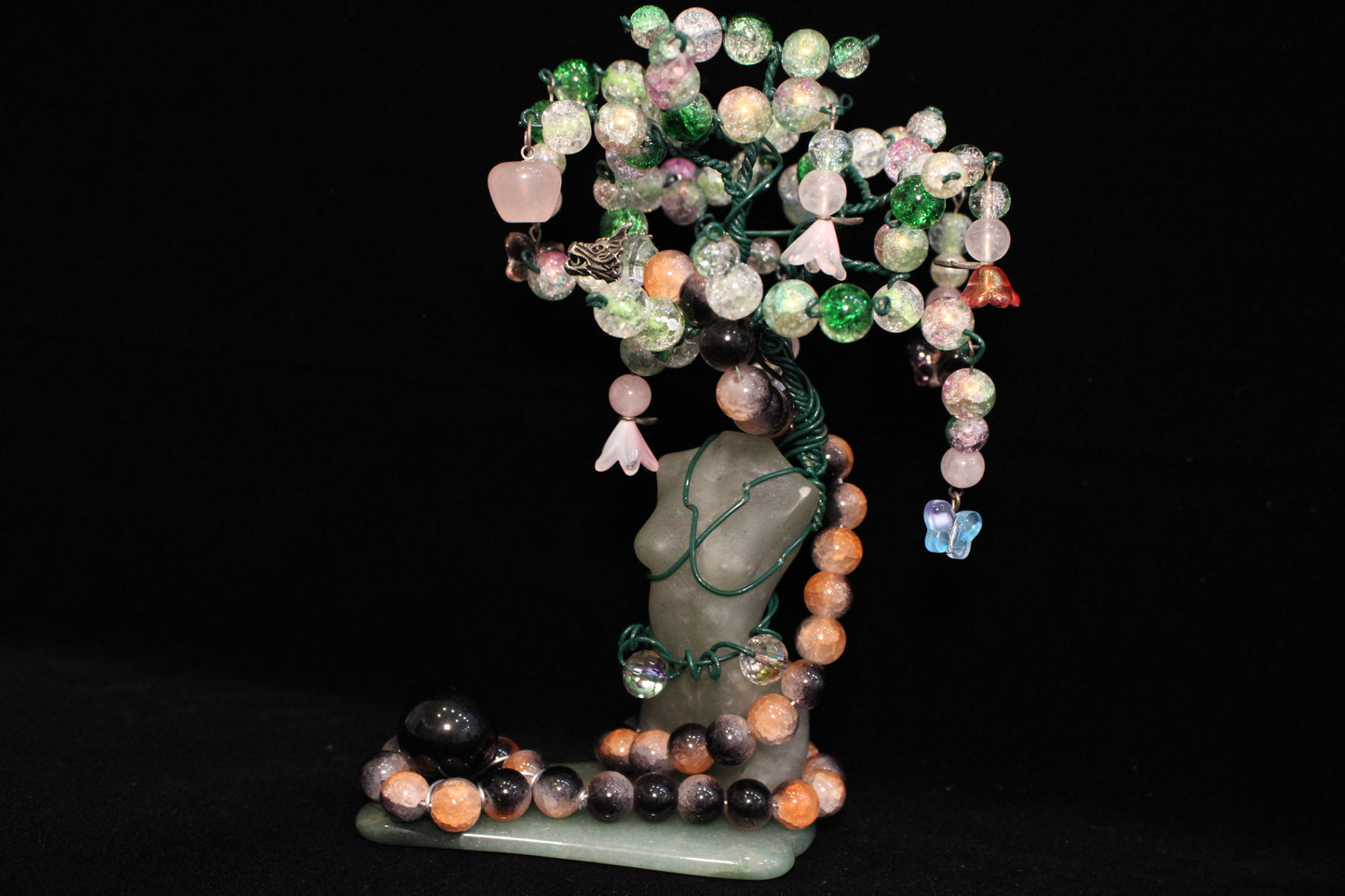 Prehnite Goddess Tree w/ dragon