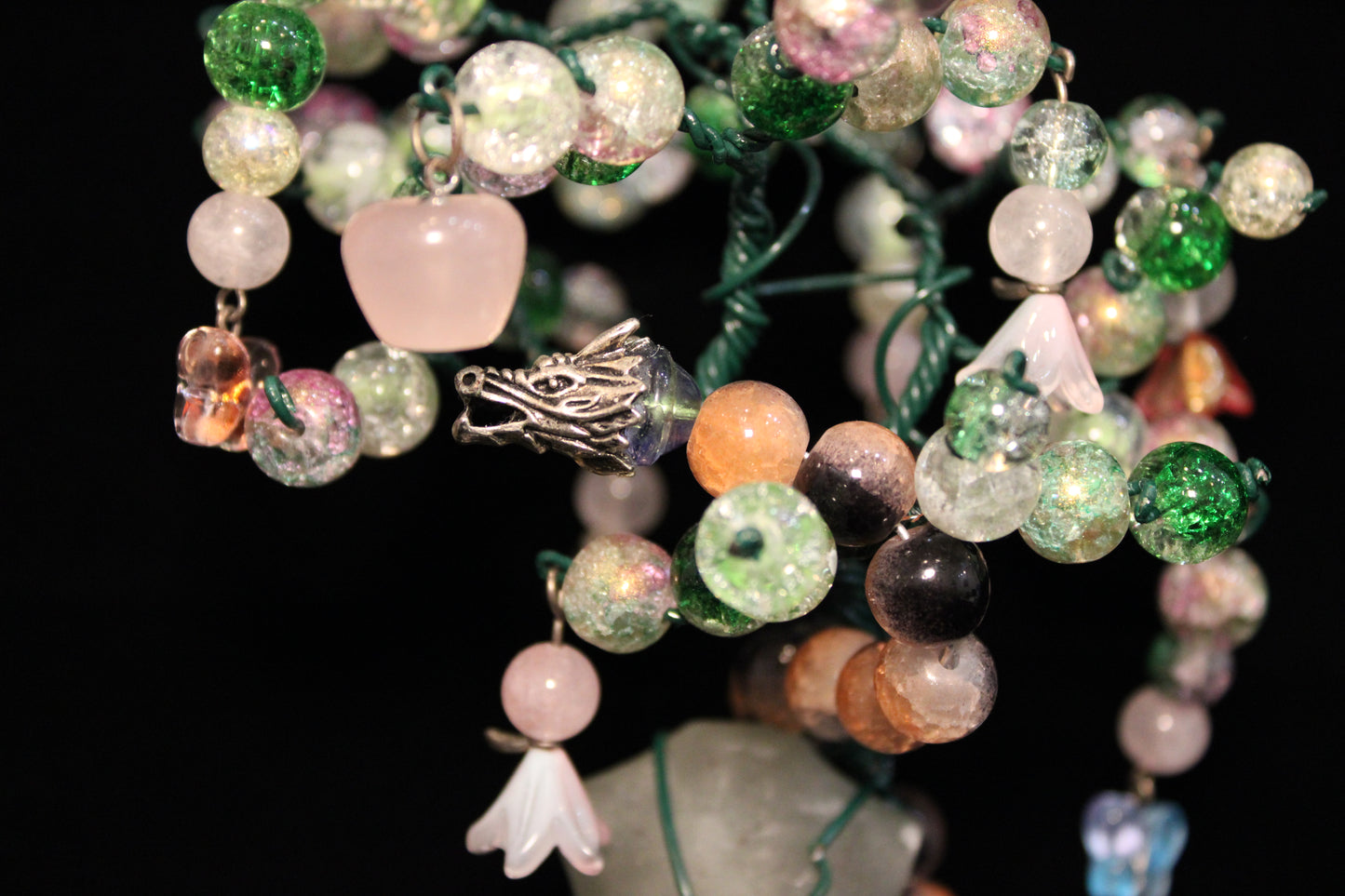 Prehnite Goddess Tree w/ dragon