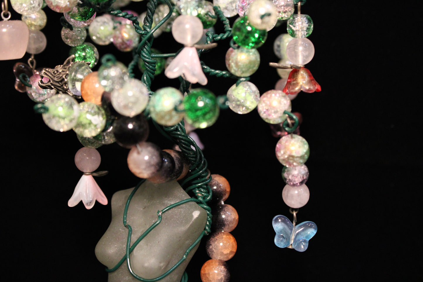Prehnite Goddess Tree w/ dragon