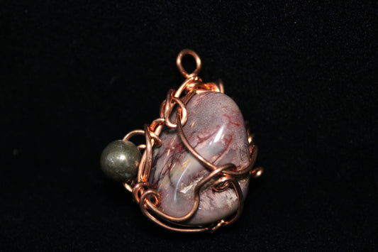 Mookaite & Pyrite Pendant