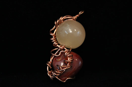 Citirine and Red Agate Pendant