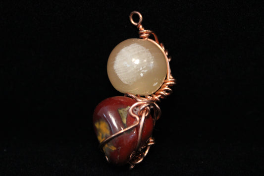 Citirine and Red Agate Pendant