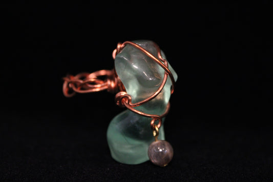 Fluorite and Moonstone Ring