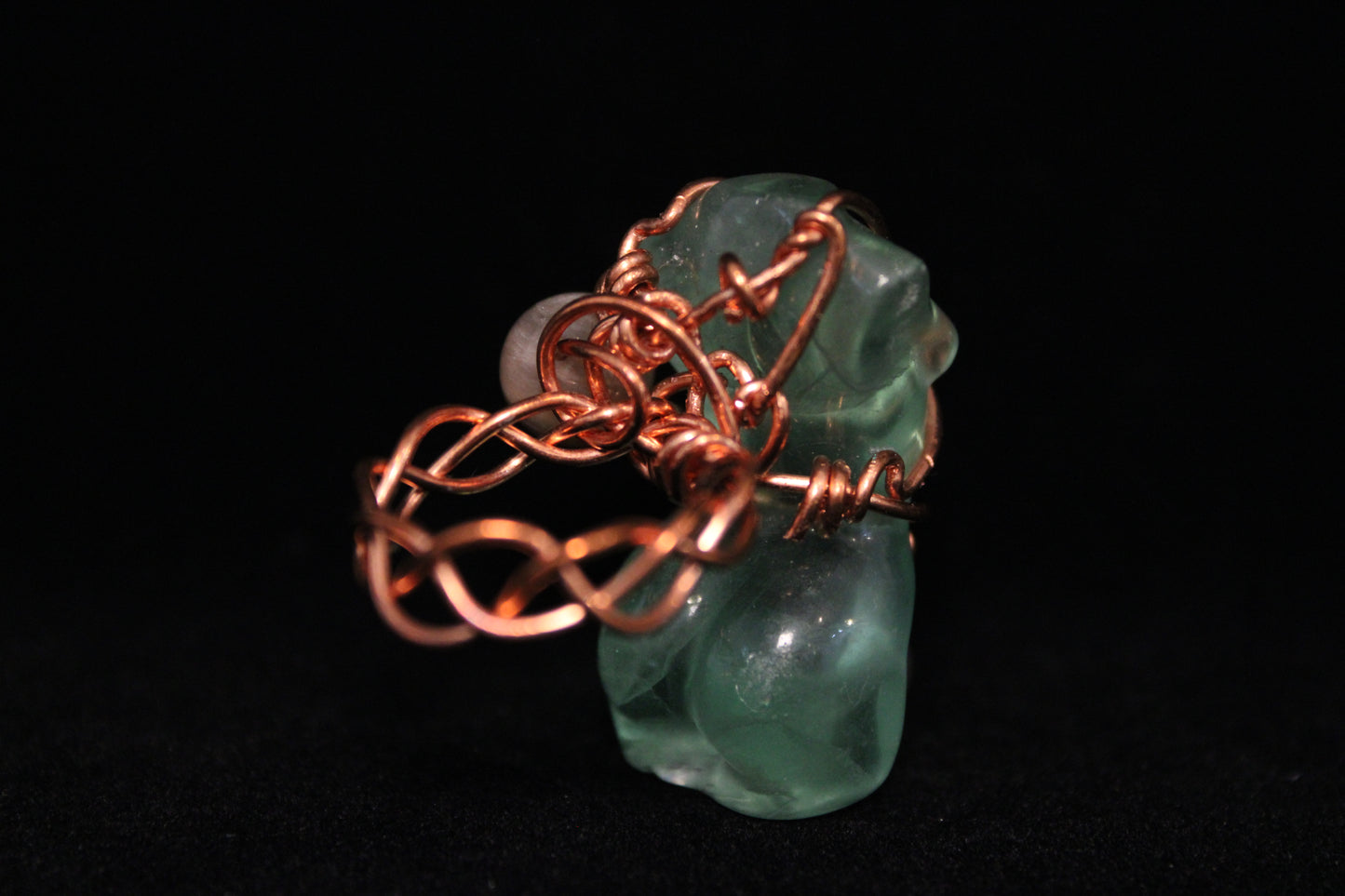 Fluorite and Moonstone Ring