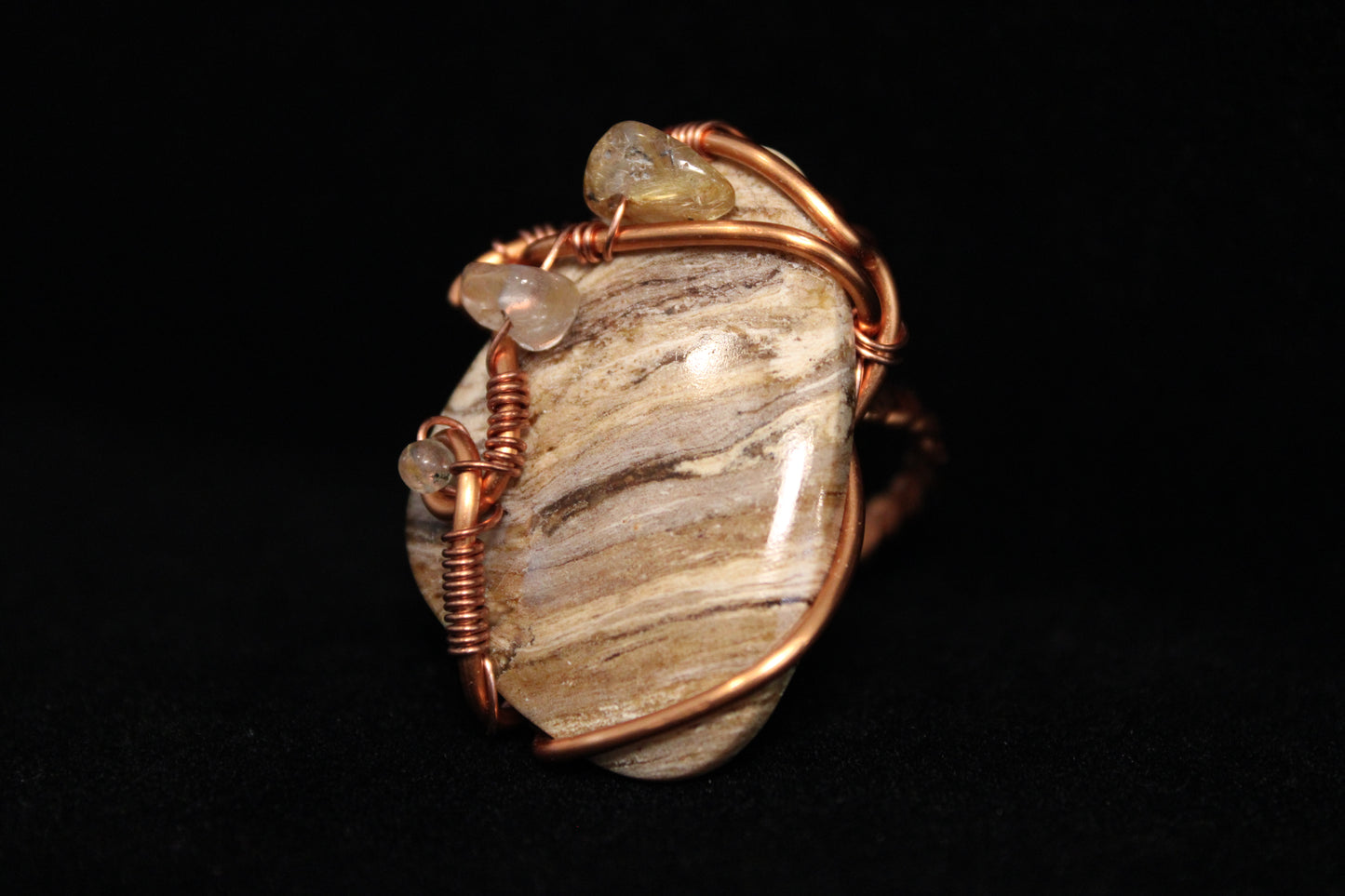 Chocolate Calcite Ring