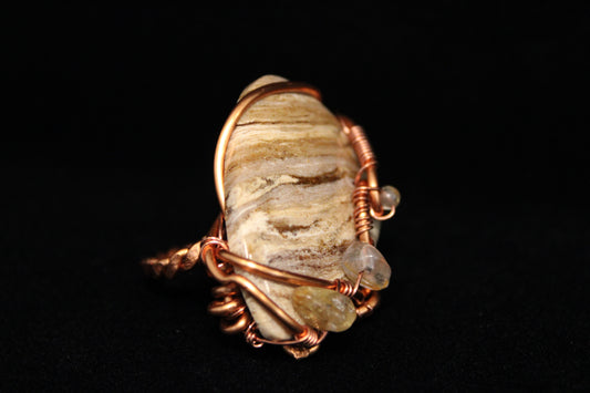 Chocolate Calcite Ring