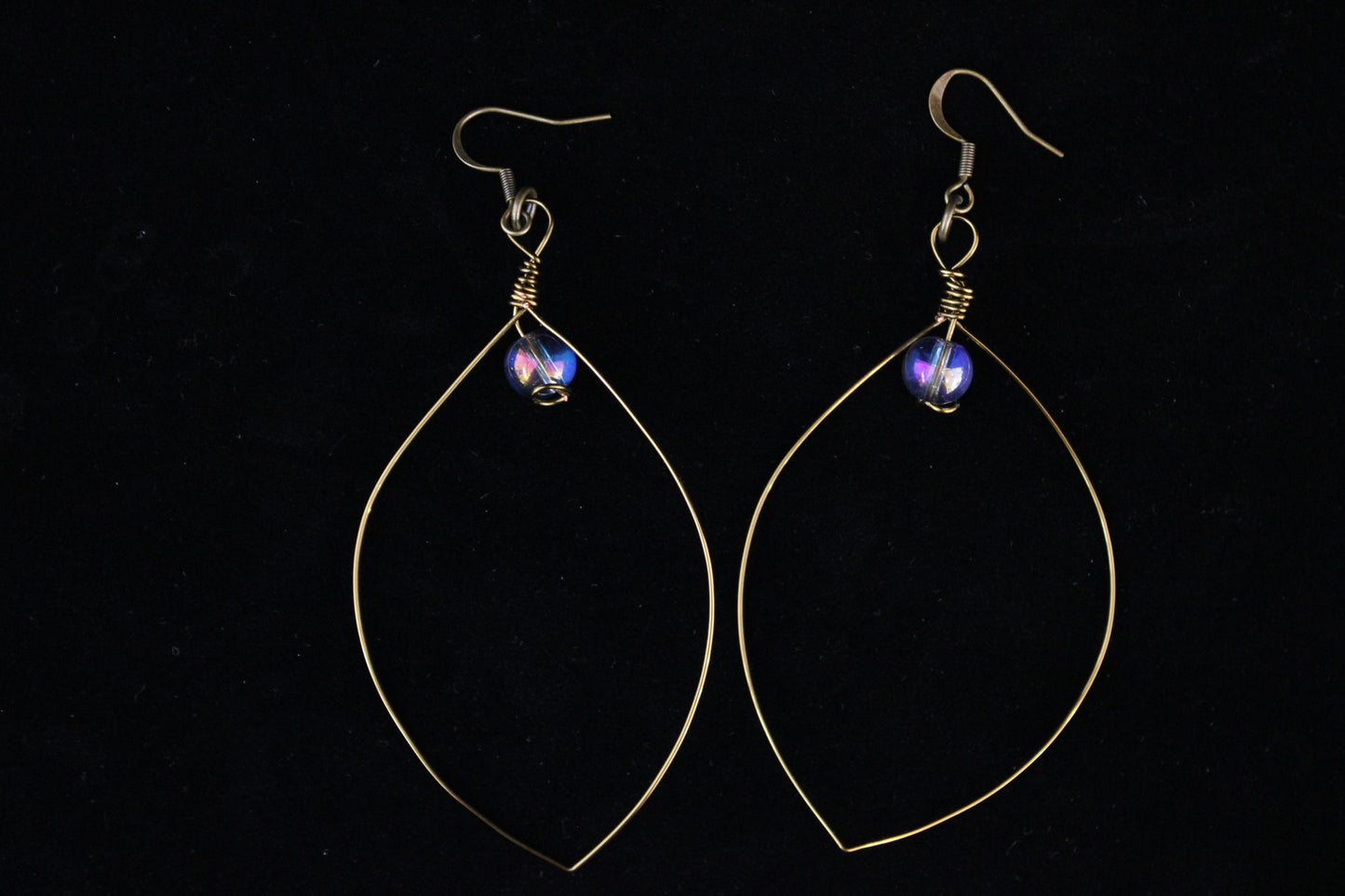 Brass Hoop Earrings with Bead