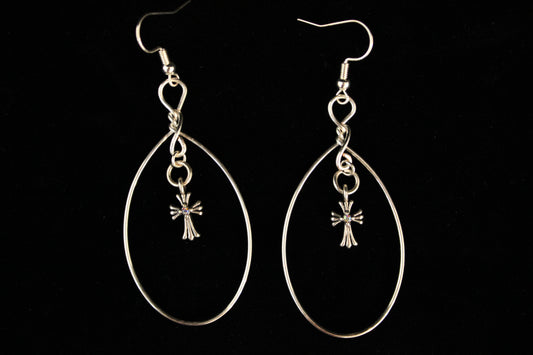 Silver Cross Earrings