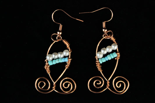 Copper Fish Earrings