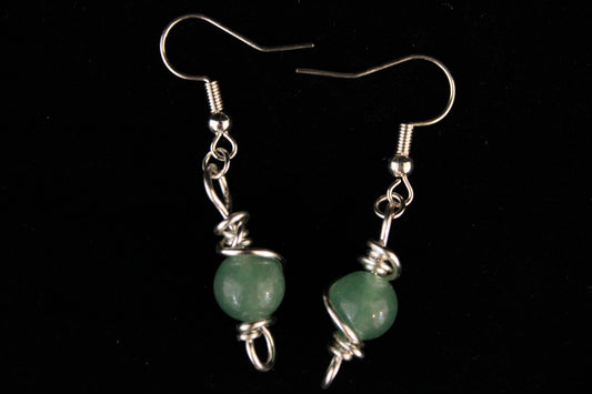 Green and Silver Earrings