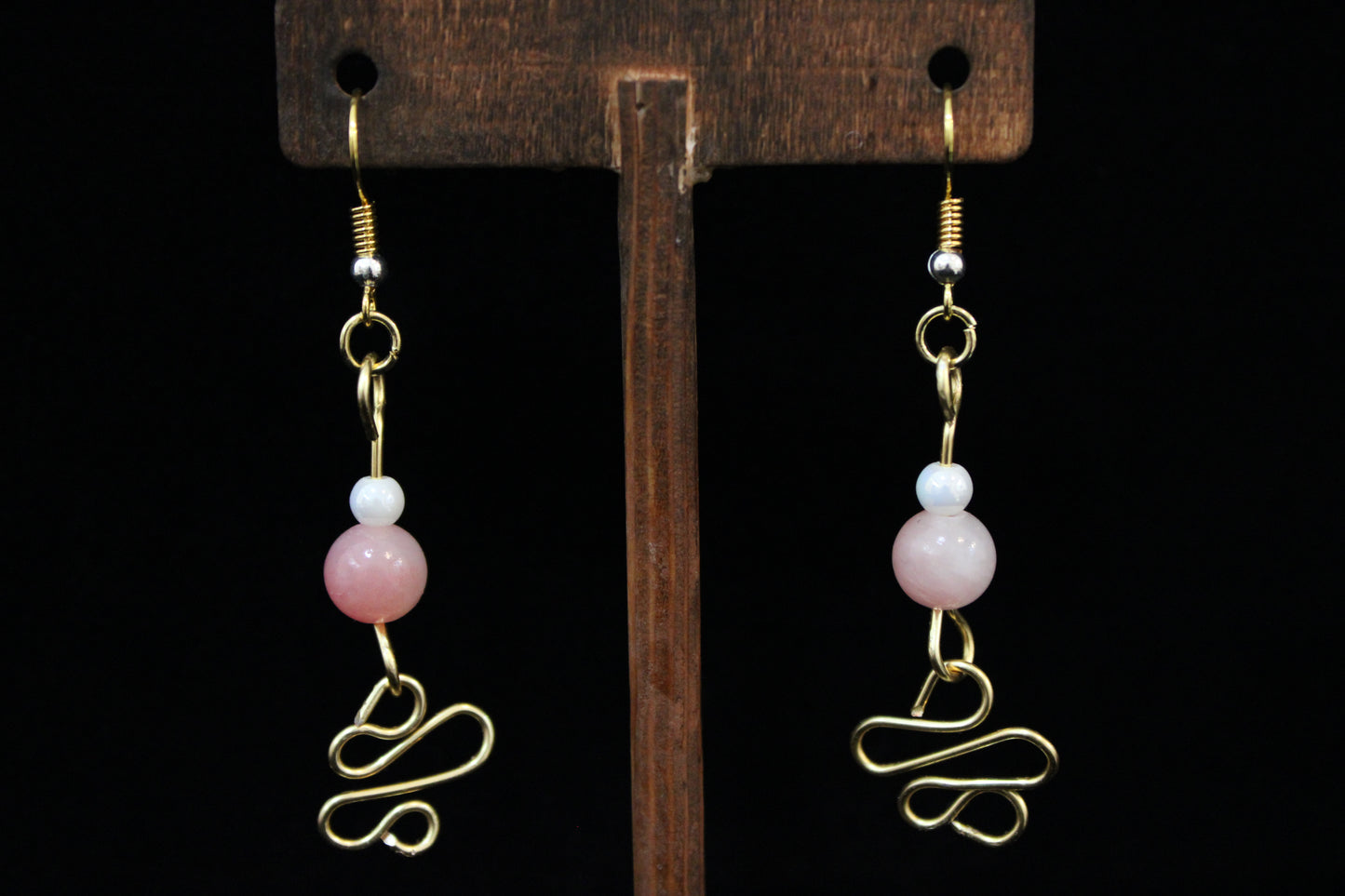 Gold and Pink Earrings