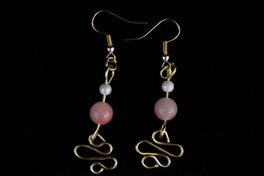 Gold and Pink Earrings