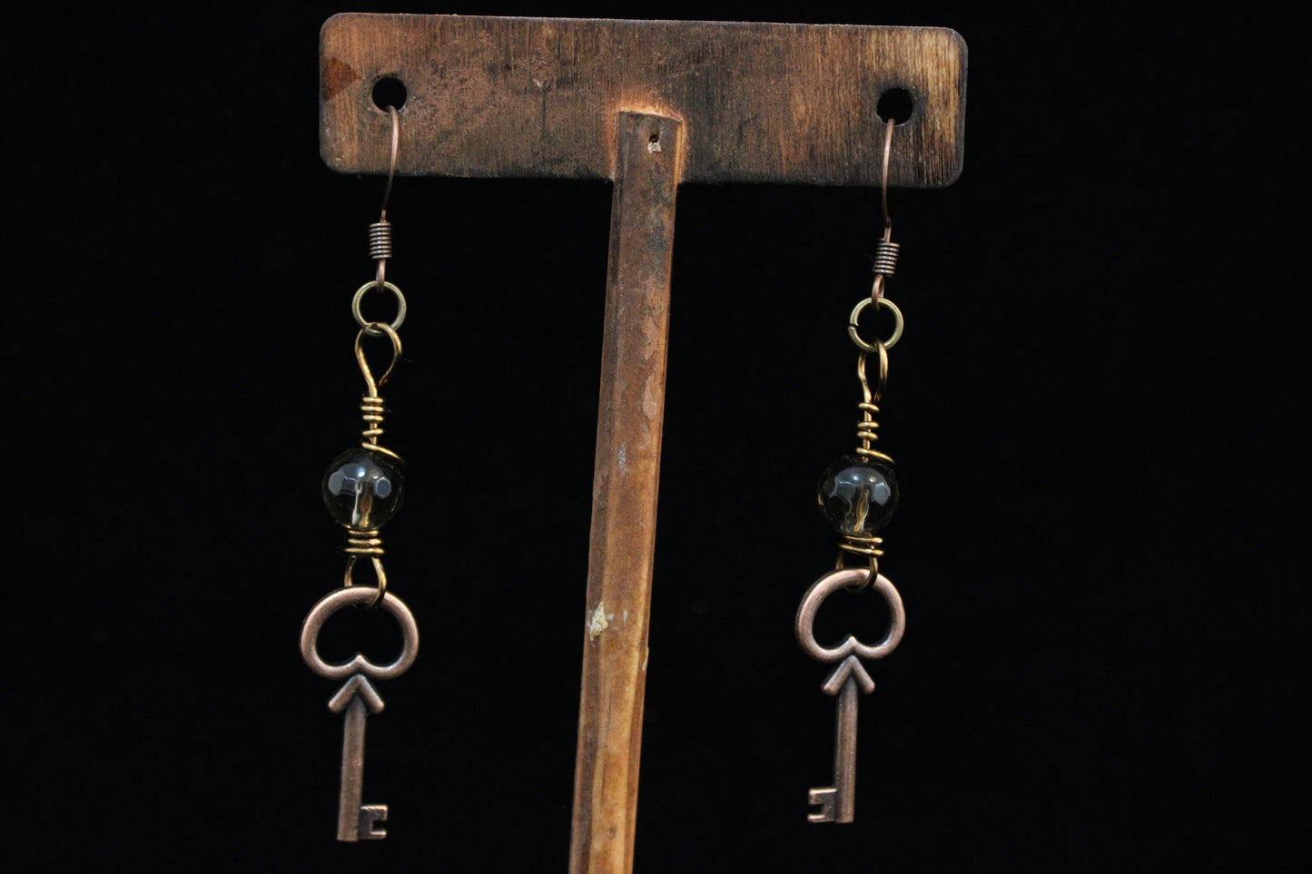 Brass Key Earrings