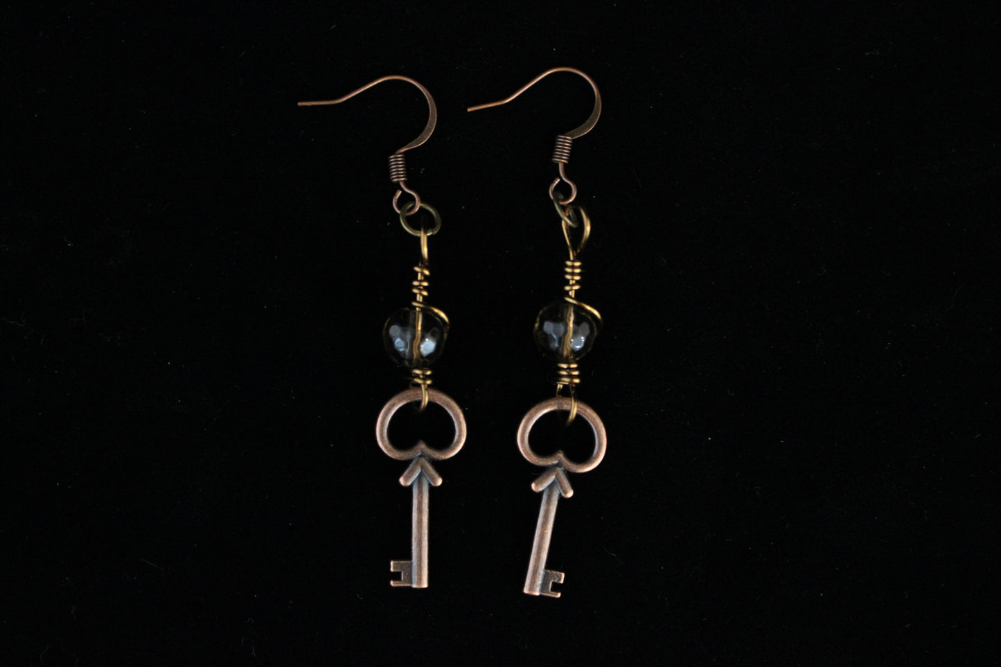 Brass Key Earrings
