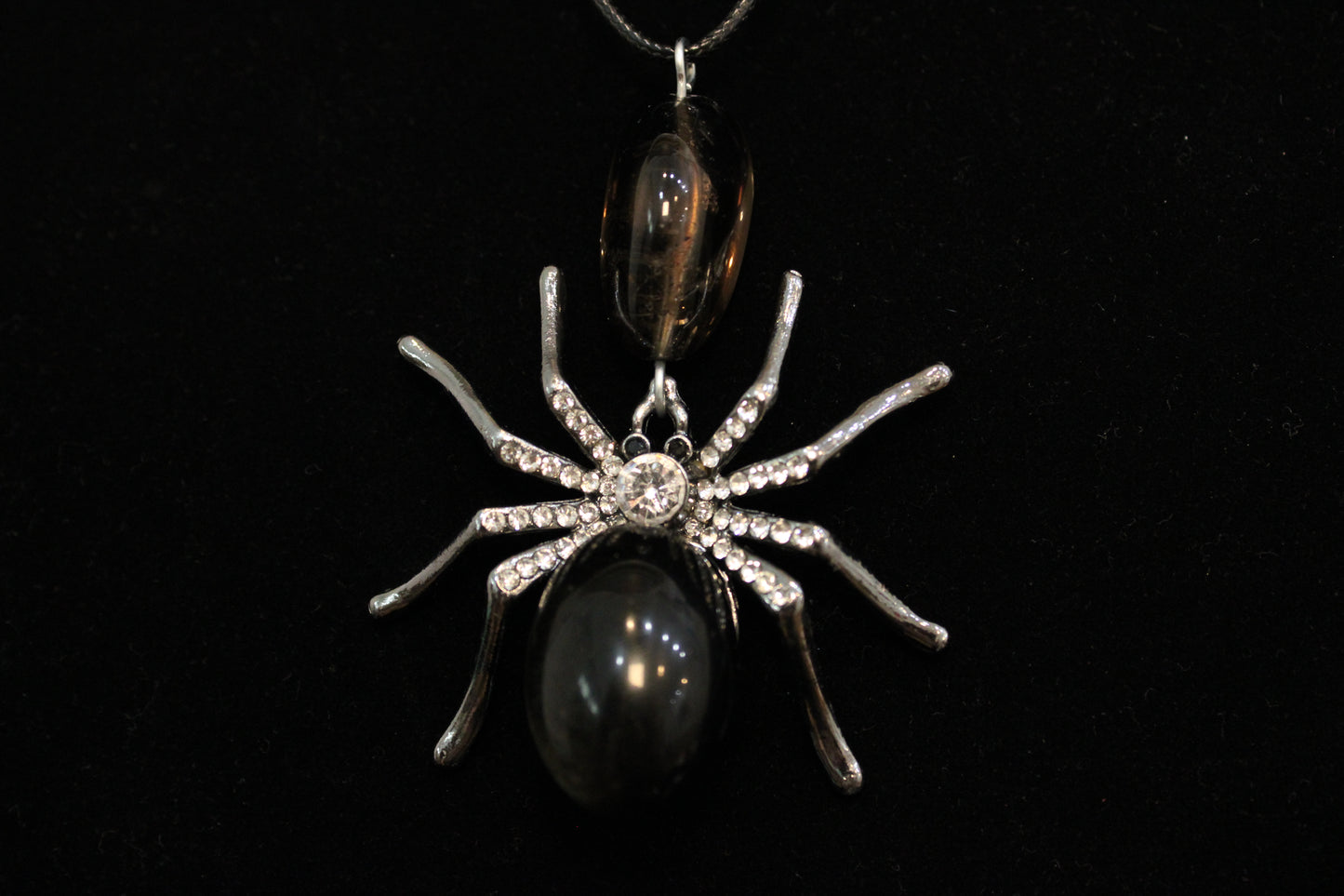 Obsidian Spider Pendant