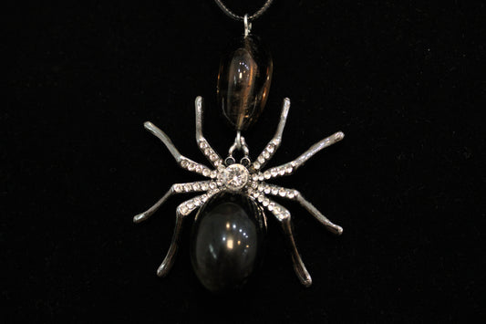 Obsidian Spider Pendant