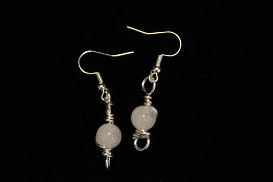 White Bead Earrings
