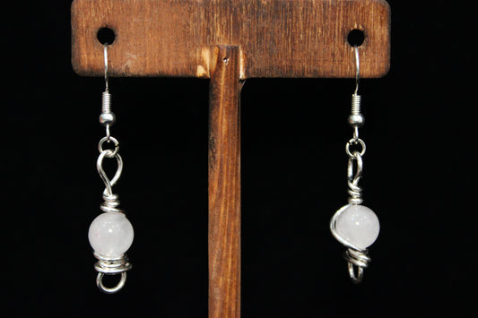 White Bead Earrings