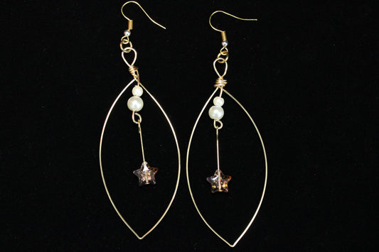 Gold Hoop Star Earrings