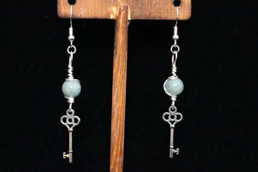 Silver Key Earrings