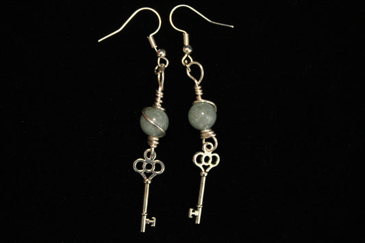 Silver Key Earrings