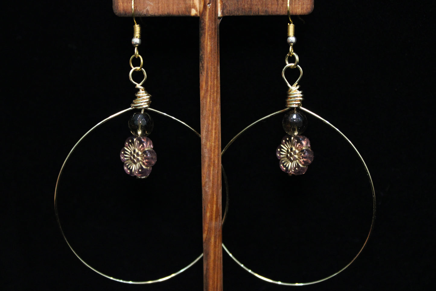 Flower Hoop Earrings