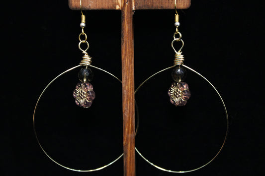 Flower Hoop Earrings