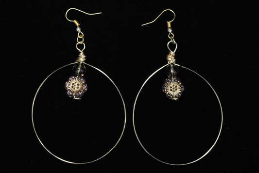 Flower Hoop Earrings