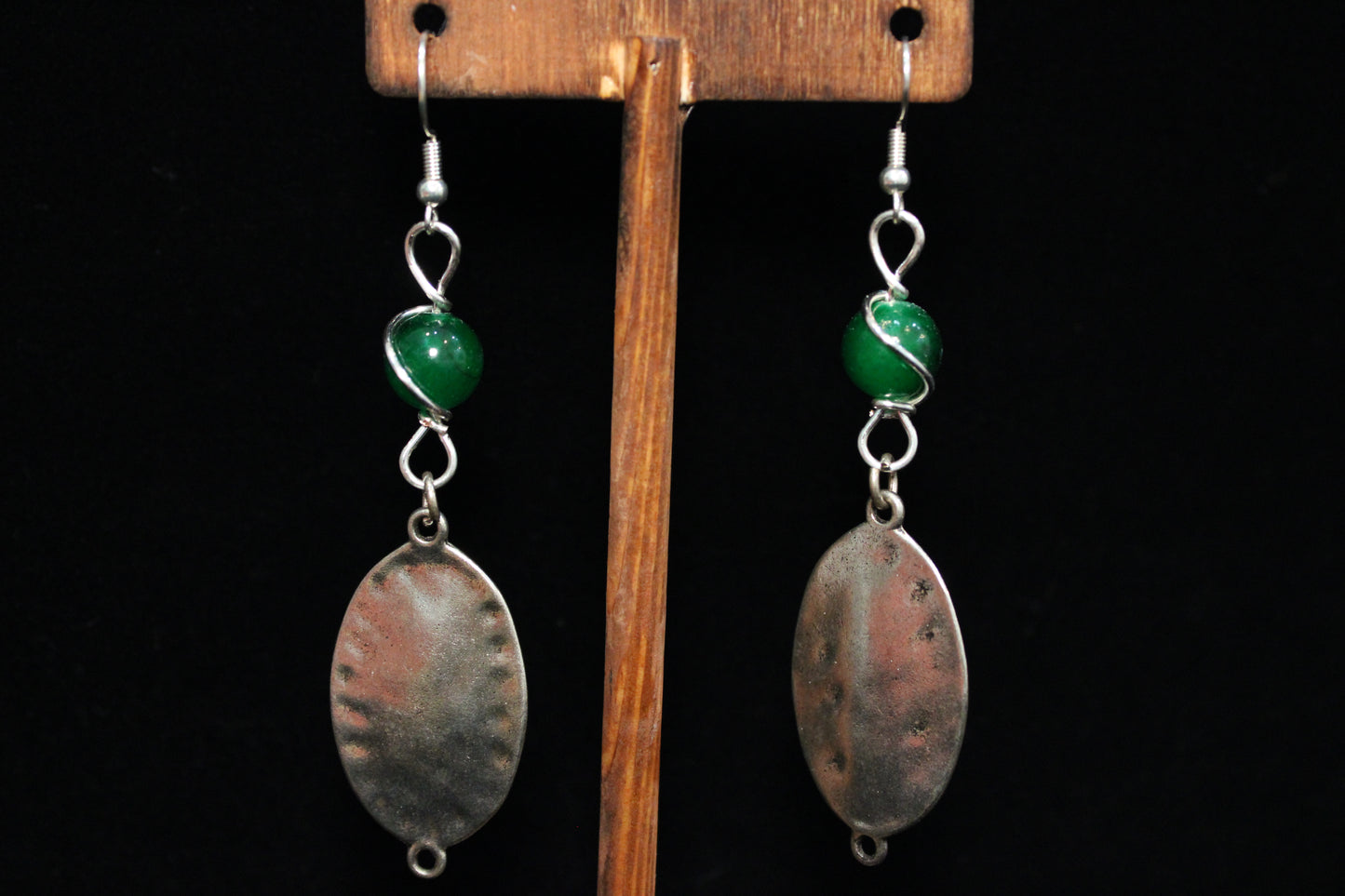 Green and Silver Earrings