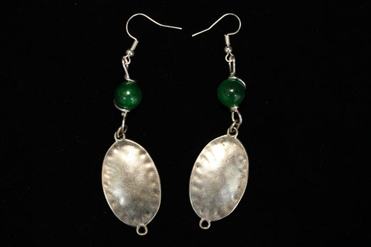 Green and Silver Earrings